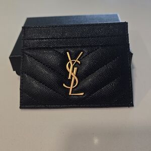 Saint Laurent Black and Gold Card Holder